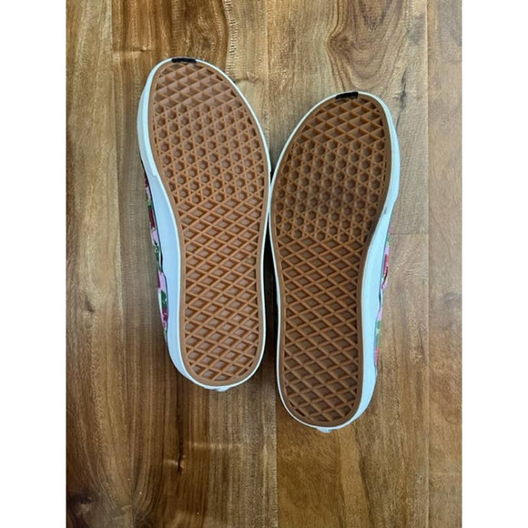 Vans Classic Slip On Rose Floral Checkerboard Shoes - Picture 8 of 8